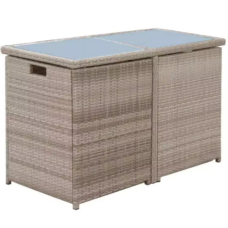 vidaXL Bistro Set Dining Table and Chairs Outdoor Furniture Poly Rattan