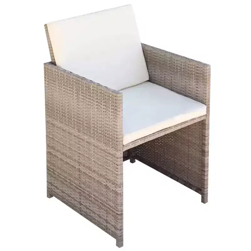vidaXL Bistro Set Dining Table and Chairs Outdoor Furniture Poly Rattan