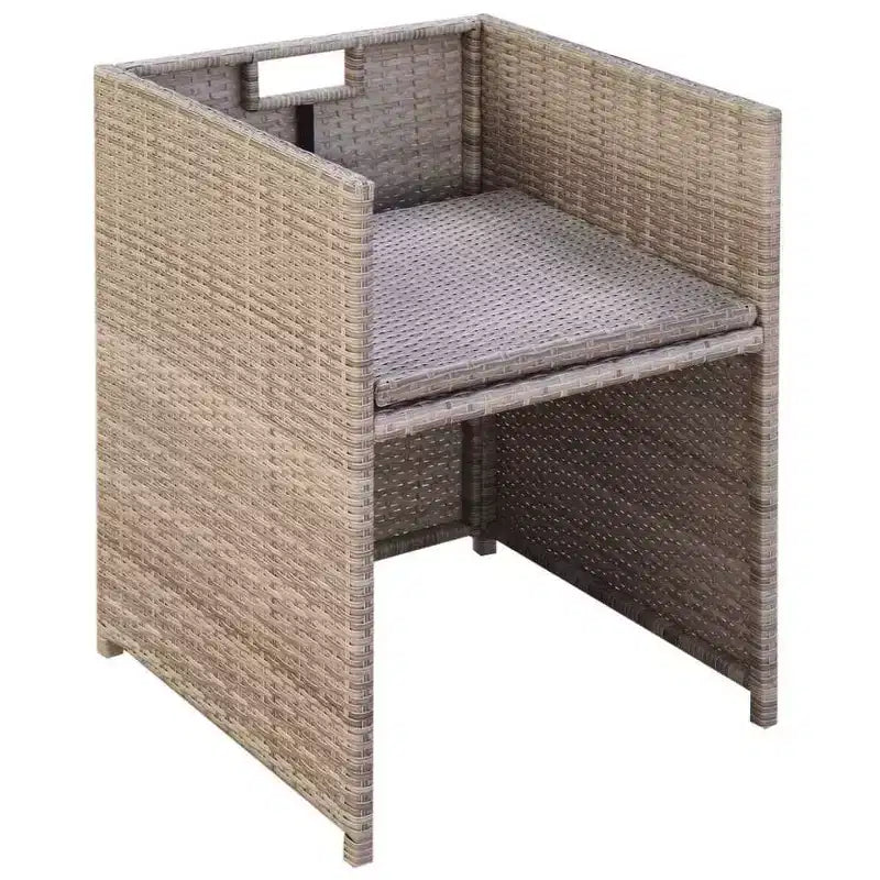 vidaXL Bistro Set Dining Table and Chairs Outdoor Furniture Poly Rattan