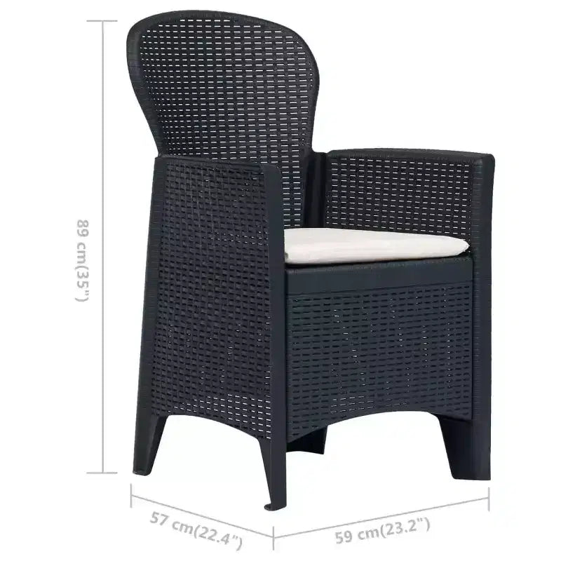 vidaXL Patio Bistro Set Outdoor Table and Chairs Conversation Set Plastic