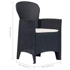 vidaXL Patio Bistro Set Outdoor Table and Chairs Conversation Set Plastic