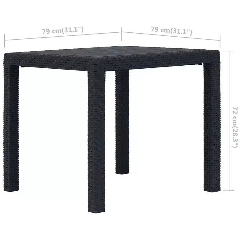 vidaXL Patio Bistro Set Outdoor Table and Chairs Conversation Set Plastic