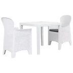 vidaXL Patio Bistro Set Outdoor Table and Chairs Conversation Set Plastic