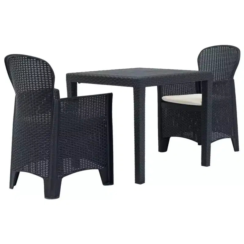 vidaXL Patio Bistro Set Outdoor Table and Chairs Conversation Set Plastic