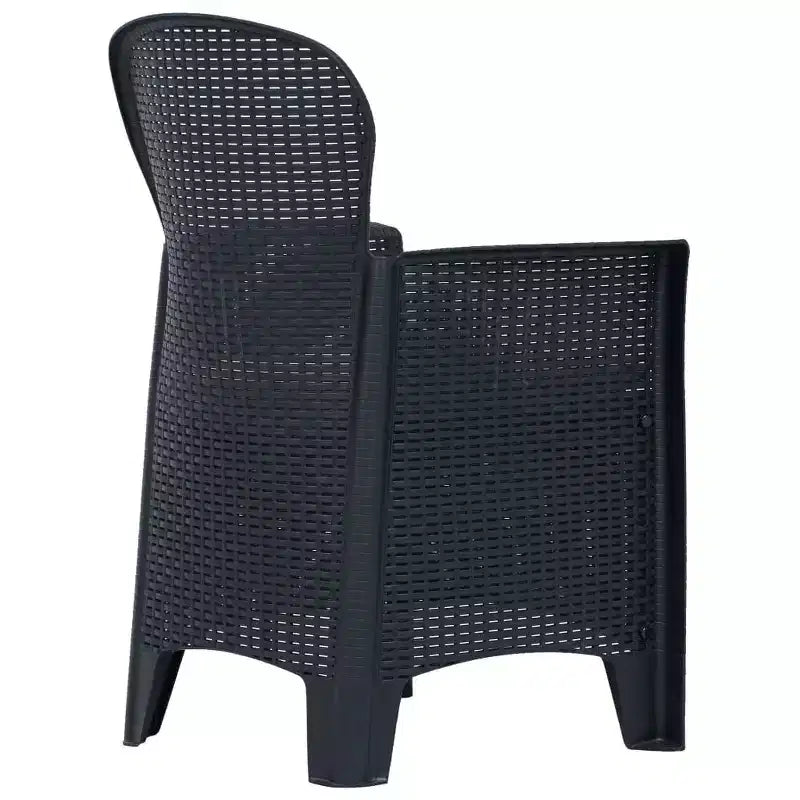 vidaXL Patio Bistro Set Outdoor Table and Chairs Conversation Set Plastic