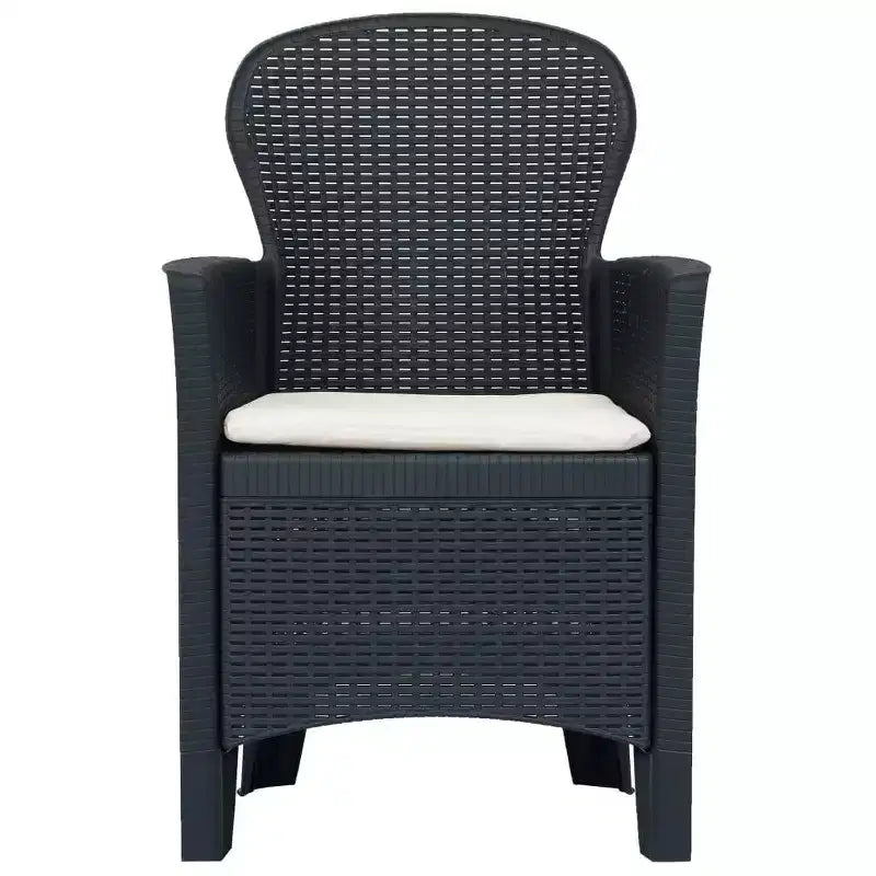 vidaXL Patio Bistro Set Outdoor Table and Chairs Conversation Set Plastic