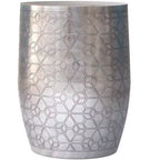 Jean 15 inch Wide Boho Geometric Pattern Metal Accent Table, Assembled