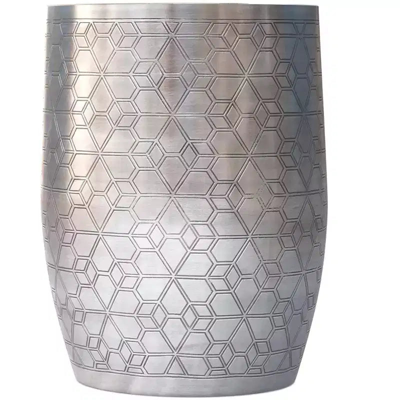 Jean 15 inch Wide Boho Geometric Pattern Metal Accent Table, Assembled