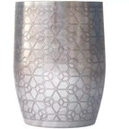 Jean 15 inch Wide Boho Geometric Pattern Metal Accent Table, Assembled