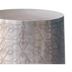 Jean 15 inch Wide Boho Geometric Pattern Metal Accent Table, Assembled