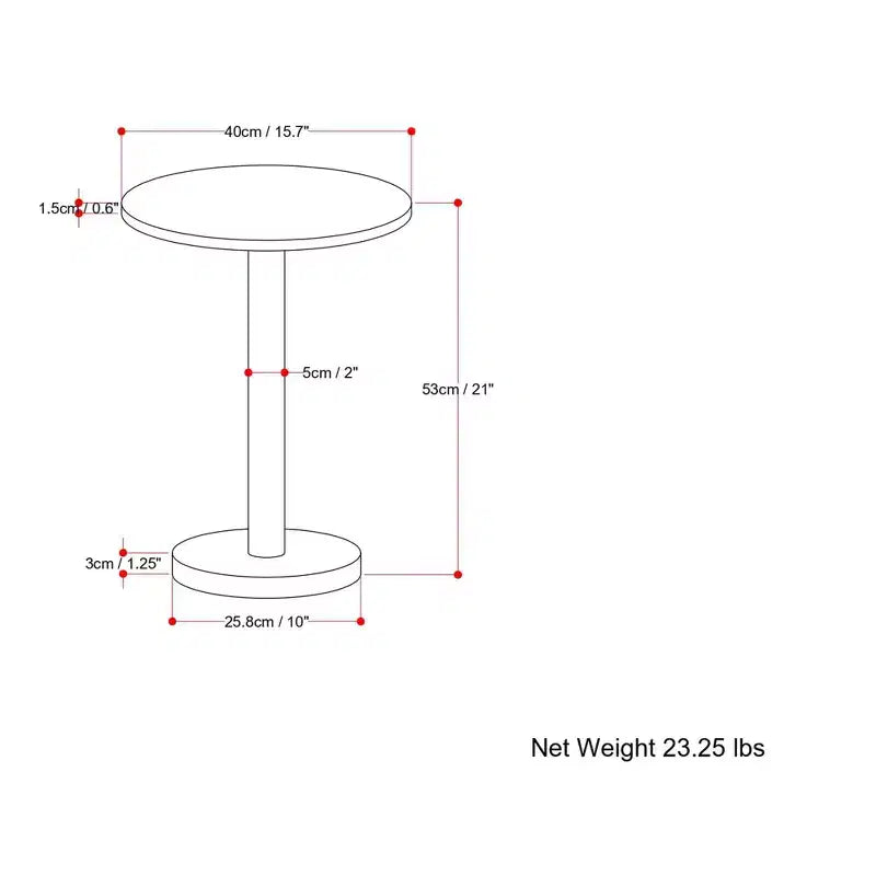 Ryan 16 inch Wide Modern Side Table