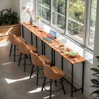 Karl Home 63'' Counter Height Bar Dining Table with Metal Frame , Pub Sofa Table for Kitchen and Living Room