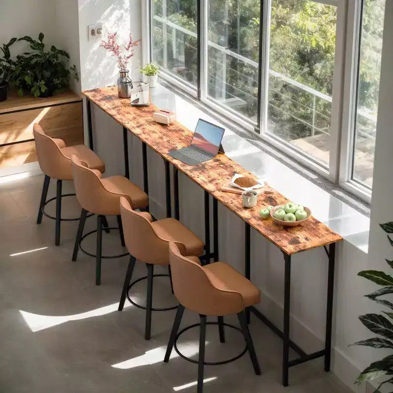 Karl Home 63'' Counter Height Bar Dining Table with Metal Frame , Pub Sofa Table for Kitchen and Living Room