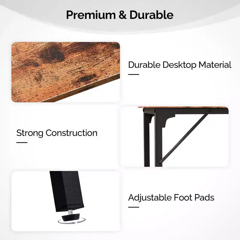 Karl Home 63'' Counter Height Bar Dining Table with Metal Frame , Pub Sofa Table for Kitchen and Living Room
