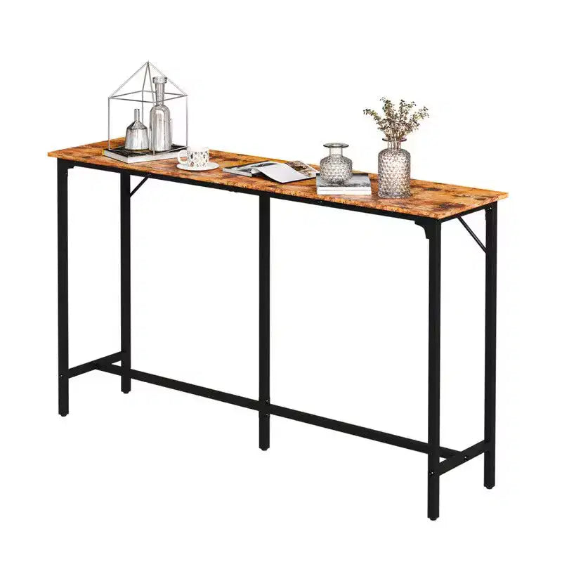 Karl Home 63'' Counter Height Bar Dining Table with Metal Frame , Pub Sofa Table for Kitchen and Living Room