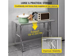 48  30 Inch Worktable with Undershelf - Heavy Duty Stainless Steel Folding Table with Adjusting Foot, Commercial Kitchen Food Prep Table