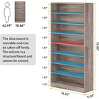 Lantine Tall 9-Tier Shoe Cabinet for 40-45 Pairs, Heavy Duty Wood Freestanding Storage for Entryway, 70.8 Inch, Beige Gray