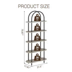 Black & Graphite Gray 71 Arched Bookshelf Set of 2 C 5-Tier Metal Frame Bookcase for Living Room/Bedroom/Office
