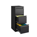 VIYET 41 3-Drawer Lockable Vertical File Cabinet, Black Metal Office Storage Cabinet (Anti-Tilting for Letter/A4/Legal Files)