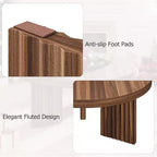 33.4 Small Round Coffee Table with 1.3 Thick Top, Circle Center Table with Fluted Legs, Accent Cocktail Tables for Home, Office