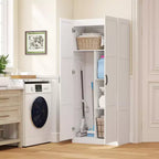 HOMCOM 71 Tall Kitchen Pantry Cabinet with Soft-Close Hinges, Farmhouse Freestanding Pantry Storage Cabinet with Adjustable Shelves