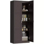 HOMCOM 71 Tall Kitchen Pantry Cabinet with Soft-Close Hinges, Farmhouse Freestanding Pantry Storage Cabinet with Adjustable Shelves