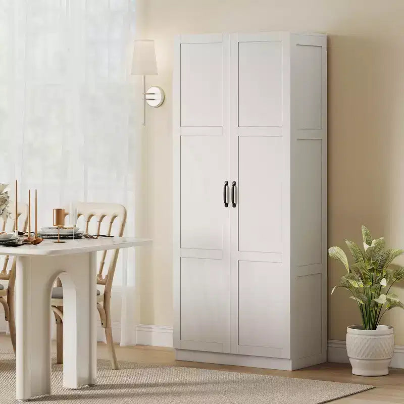 HOMCOM 71 Tall Kitchen Pantry Cabinet with Soft-Close Hinges, Farmhouse Freestanding Pantry Storage Cabinet with Adjustable Shelves