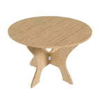 MAYEERTY Foldable Round Dining Table, Space-Saving MDF Kitchen Table with Wild Oak Veneer, Indoor-Outdoor Multi-Purpose Table
