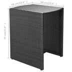 vidaXL Patio Bistro Set Outdoor Furniture Set Table and Chairs Poly Rattan