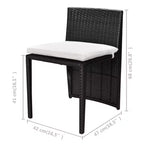 vidaXL Patio Bistro Set Outdoor Furniture Set Table and Chairs Poly Rattan