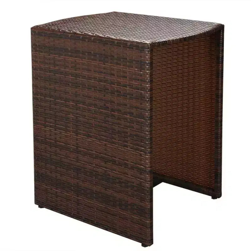 vidaXL Patio Bistro Set Outdoor Furniture Set Table and Chairs Poly Rattan