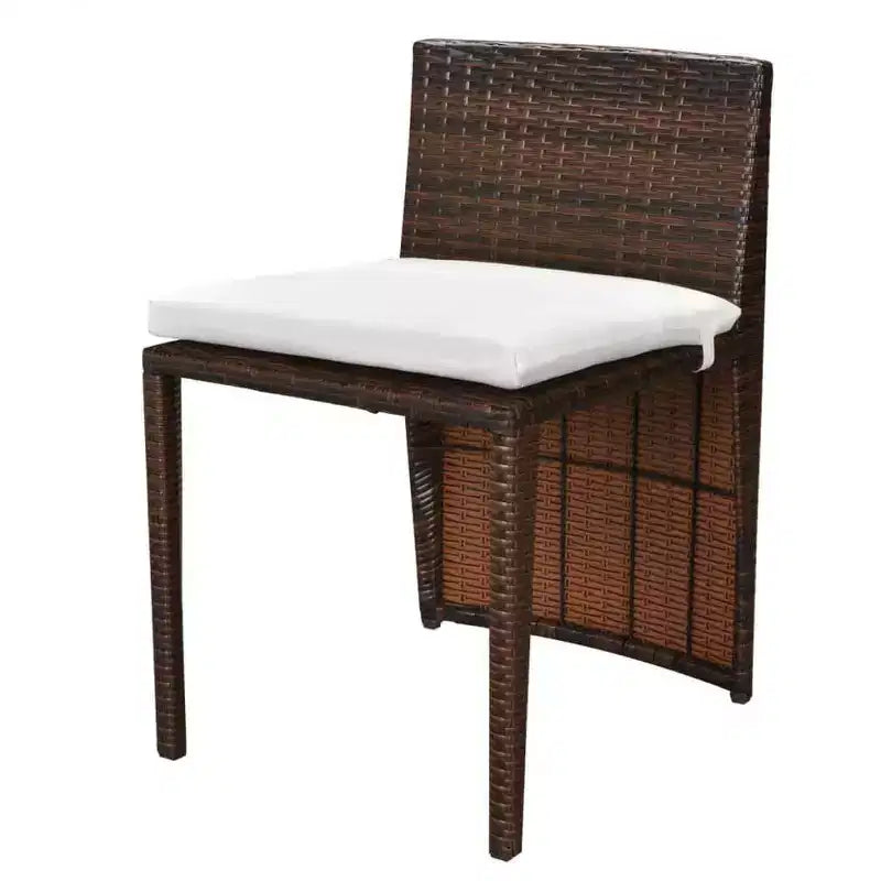 vidaXL Patio Bistro Set Outdoor Furniture Set Table and Chairs Poly Rattan