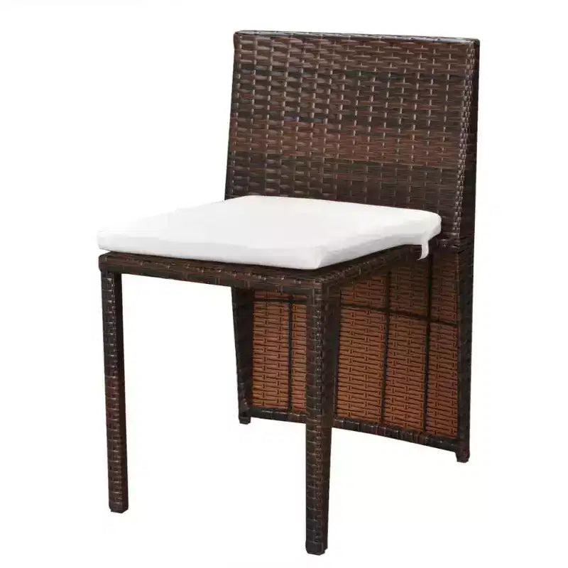 vidaXL Patio Bistro Set Outdoor Furniture Set Table and Chairs Poly Rattan