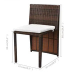 vidaXL Patio Bistro Set Outdoor Furniture Set Table and Chairs Poly Rattan
