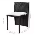 vidaXL Patio Bistro Set Outdoor Furniture Set Table and Chairs Poly Rattan