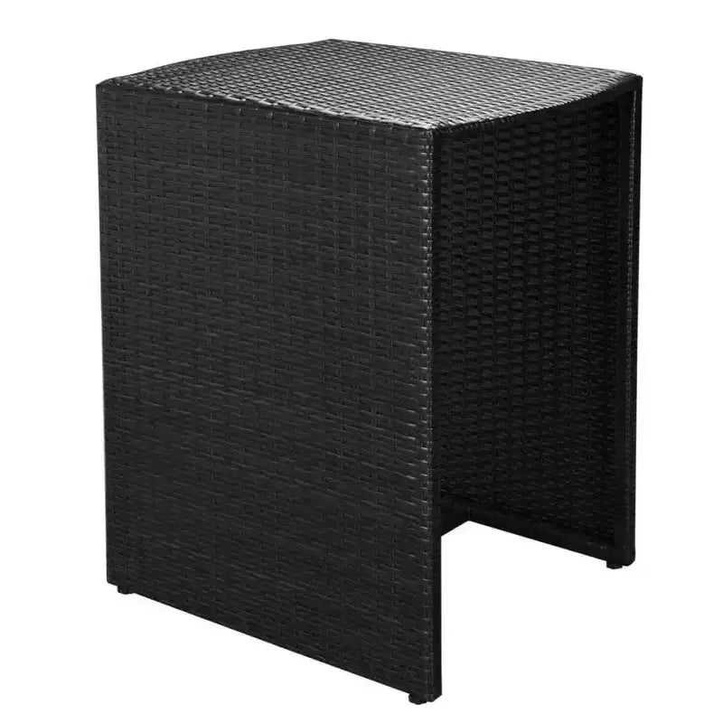 vidaXL Patio Bistro Set Outdoor Furniture Set Table and Chairs Poly Rattan