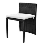 vidaXL Patio Bistro Set Outdoor Furniture Set Table and Chairs Poly Rattan