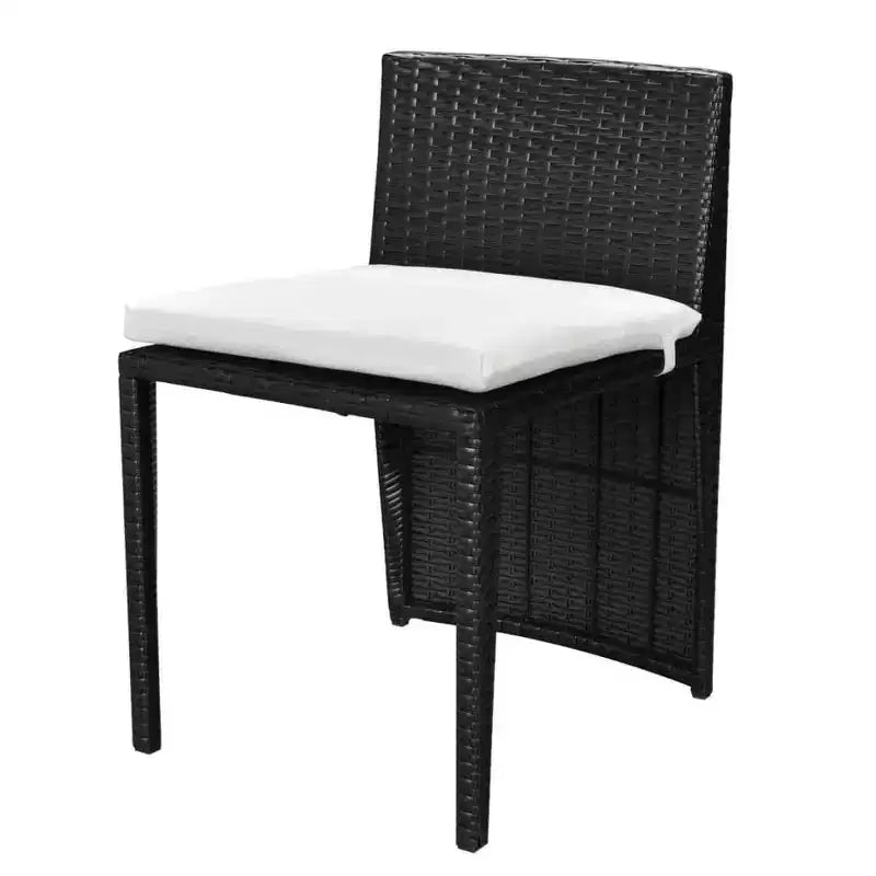 vidaXL Patio Bistro Set Outdoor Furniture Set Table and Chairs Poly Rattan