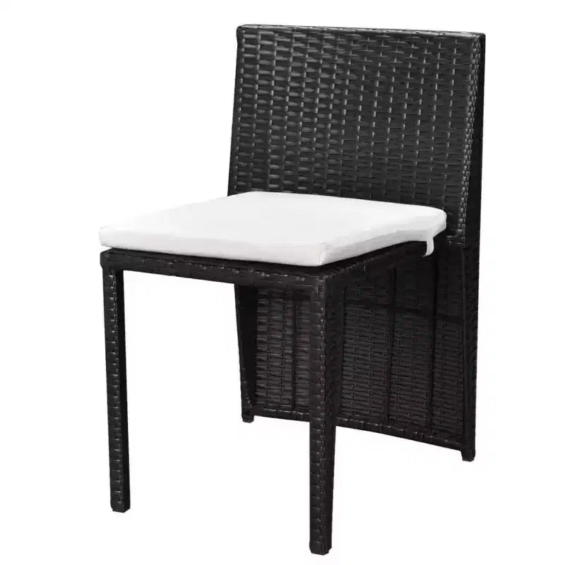 vidaXL Patio Bistro Set Outdoor Furniture Set Table and Chairs Poly Rattan
