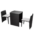 vidaXL Patio Bistro Set Outdoor Furniture Set Table and Chairs Poly Rattan