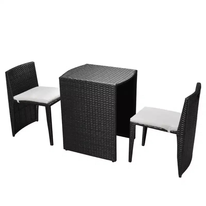vidaXL Patio Bistro Set Outdoor Furniture Set Table and Chairs Poly Rattan