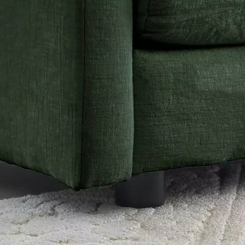MAYEERTY Mid Century Modern Couch 3 Seater Sofa with 2 Armrest Pillow and 3 Toss Pillows for Living Room for Bedroom Green