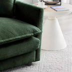 MAYEERTY Mid Century Modern Couch 3 Seater Sofa with 2 Armrest Pillow and 3 Toss Pillows for Living Room for Bedroom Green