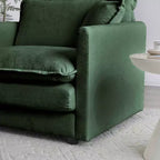 MAYEERTY Mid Century Modern Couch 3 Seater Sofa with 2 Armrest Pillow and 3 Toss Pillows for Living Room for Bedroom Green