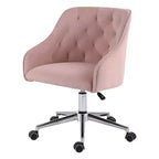 HOFFREE Velvet Task Chair with Swivel, Adjustable Height & Smooth-Rolling Wheels - Stylish & Comfortable for Home Office, Vanity & Dorms