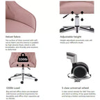 HOFFREE Velvet Task Chair with Swivel, Adjustable Height & Smooth-Rolling Wheels - Stylish & Comfortable for Home Office, Vanity & Dorms