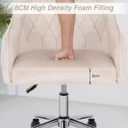HOFFREE Velvet Task Chair with Swivel, Adjustable Height & Smooth-Rolling Wheels - Stylish & Comfortable for Home Office, Vanity & Dorms