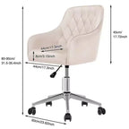 HOFFREE Velvet Task Chair with Swivel, Adjustable Height & Smooth-Rolling Wheels - Stylish & Comfortable for Home Office, Vanity & Dorms