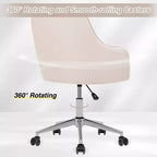HOFFREE Velvet Task Chair with Swivel, Adjustable Height & Smooth-Rolling Wheels - Stylish & Comfortable for Home Office, Vanity & Dorms