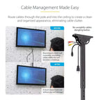 StarTech High Ceiling TV Mount, 8.2ft to 9.8ft Long Pole - Black